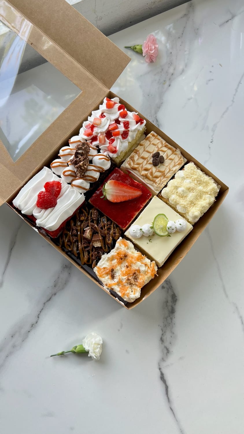 Box of assorted dessert squares