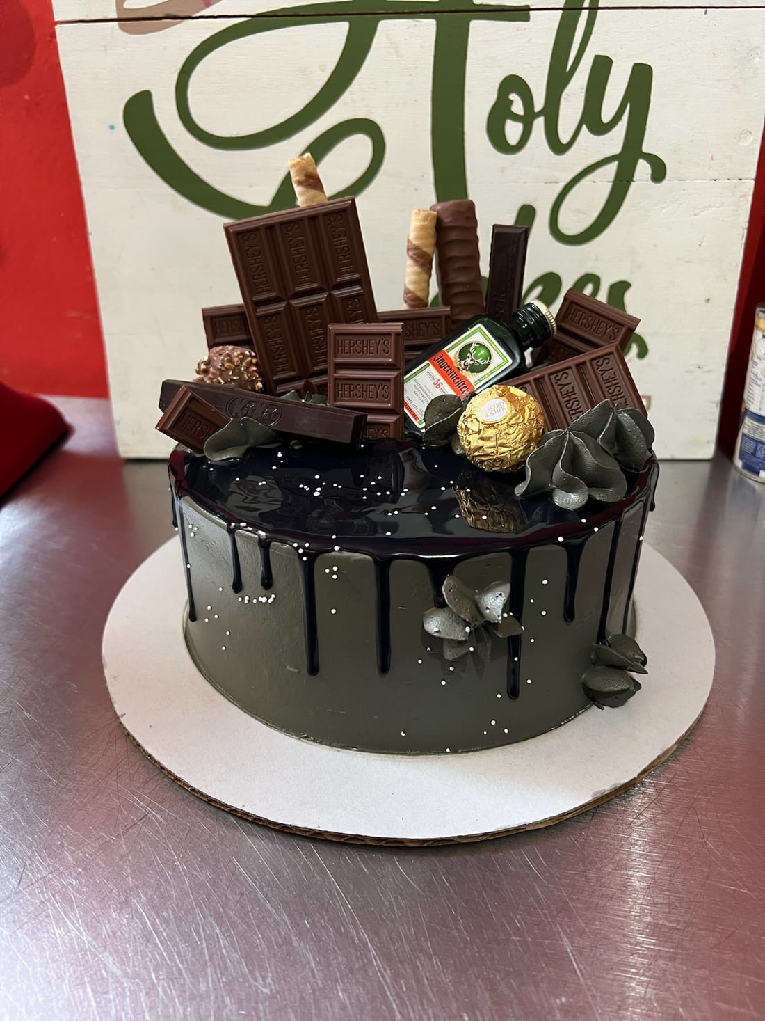 Chocolate drip with candy bars
