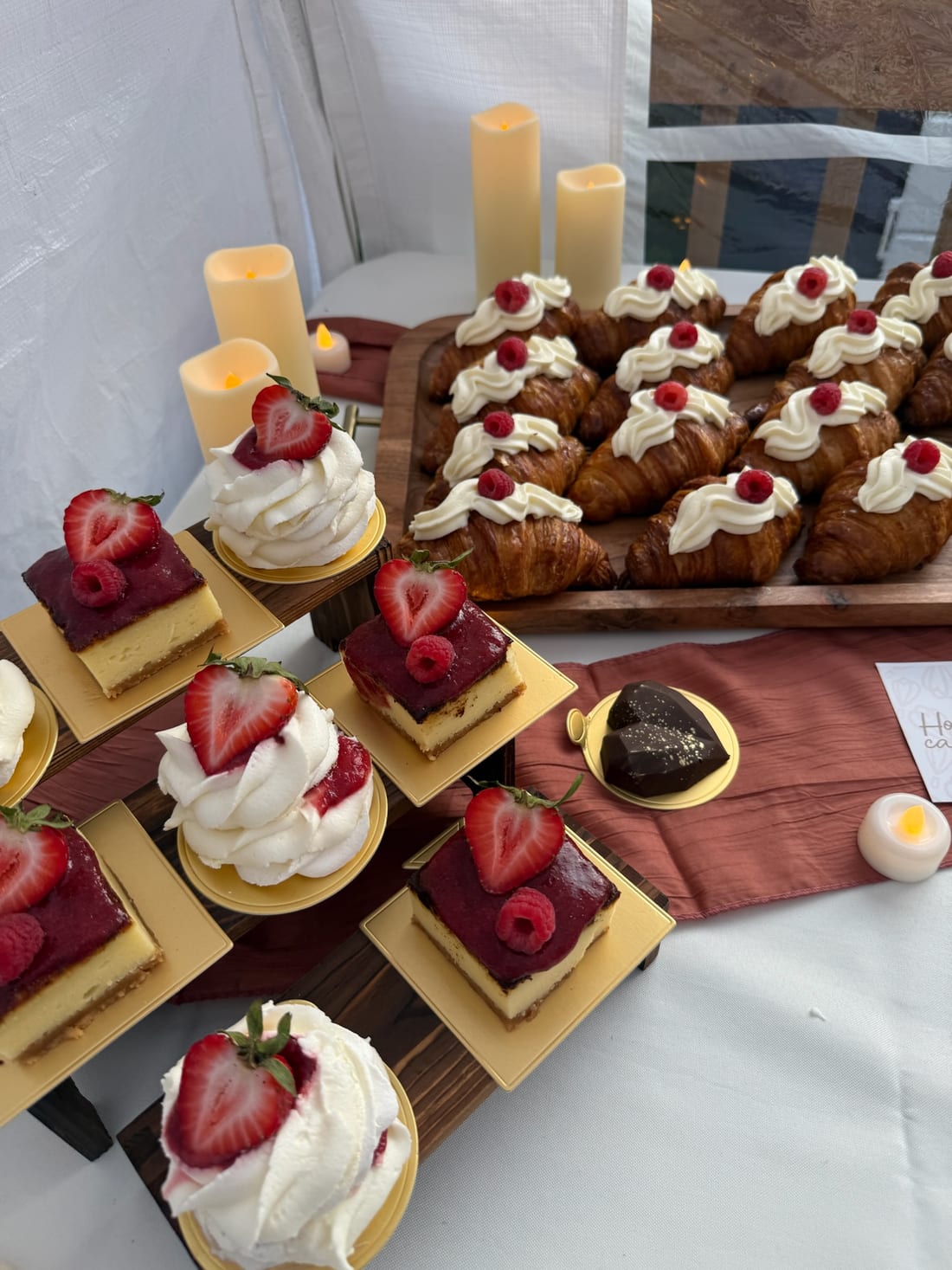 Dessert table by candlelight