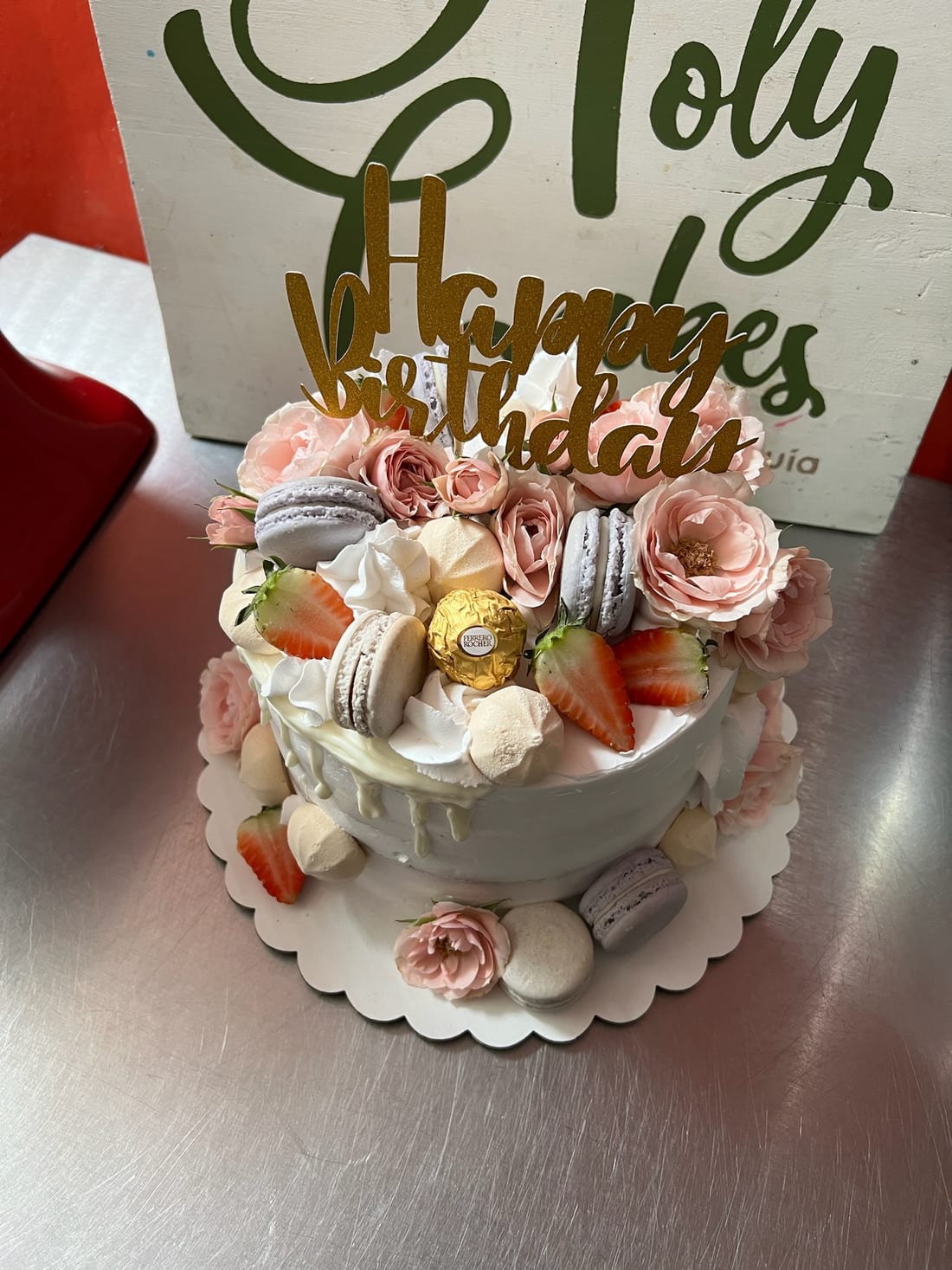 Macarons, berries and blooms